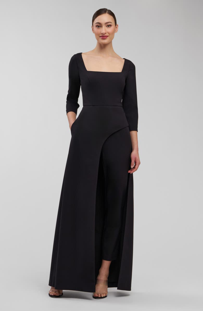 Kay Unger Danna Walk Thru Jumpsuit, Alternate, color, Black