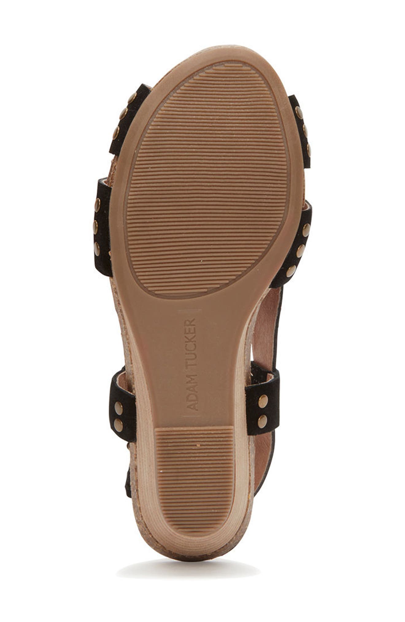 Adam Tucker Tarin Wedge Sandal, Alternate, color, BLACK SUEDE