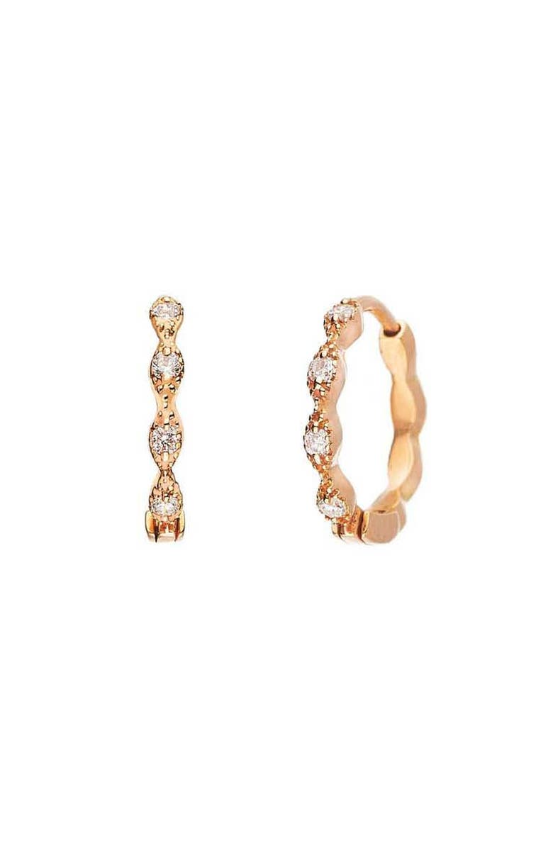 Sethi Couture Eleanor Diamond Huggie Hoop Earrings, Main, color, Rose Gold