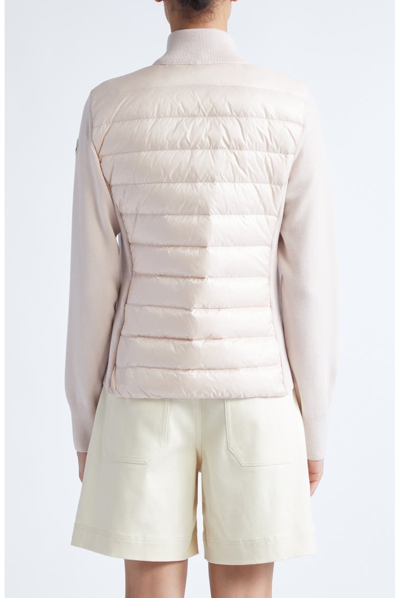 Wool Knit & Quilted Down Cardigan, Alternate, color, MOTHER OF PEARL