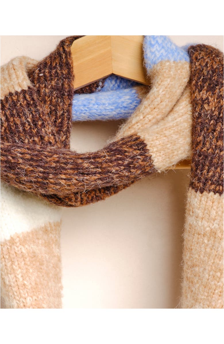 Free People Carina Swirl Colorblock Scarf, Alternate, color, Tan