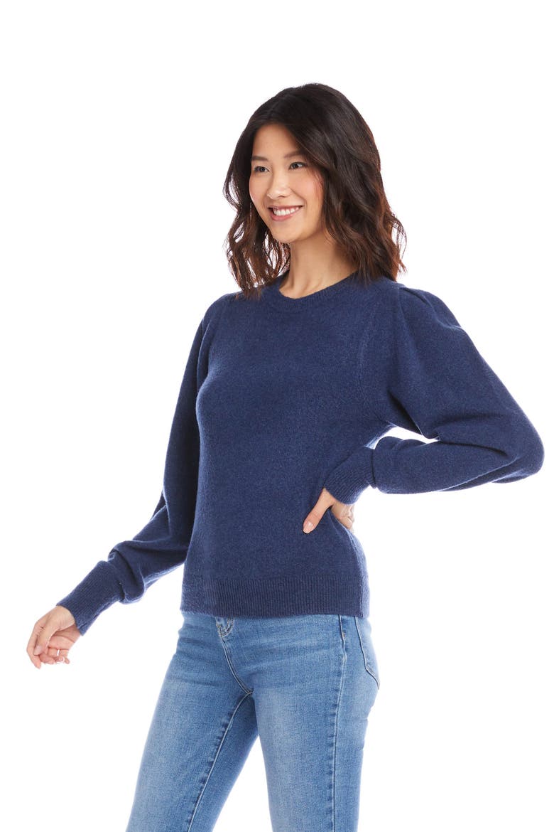 Puff Sleeve Sweater, Alternate, color, DEEP BLUE