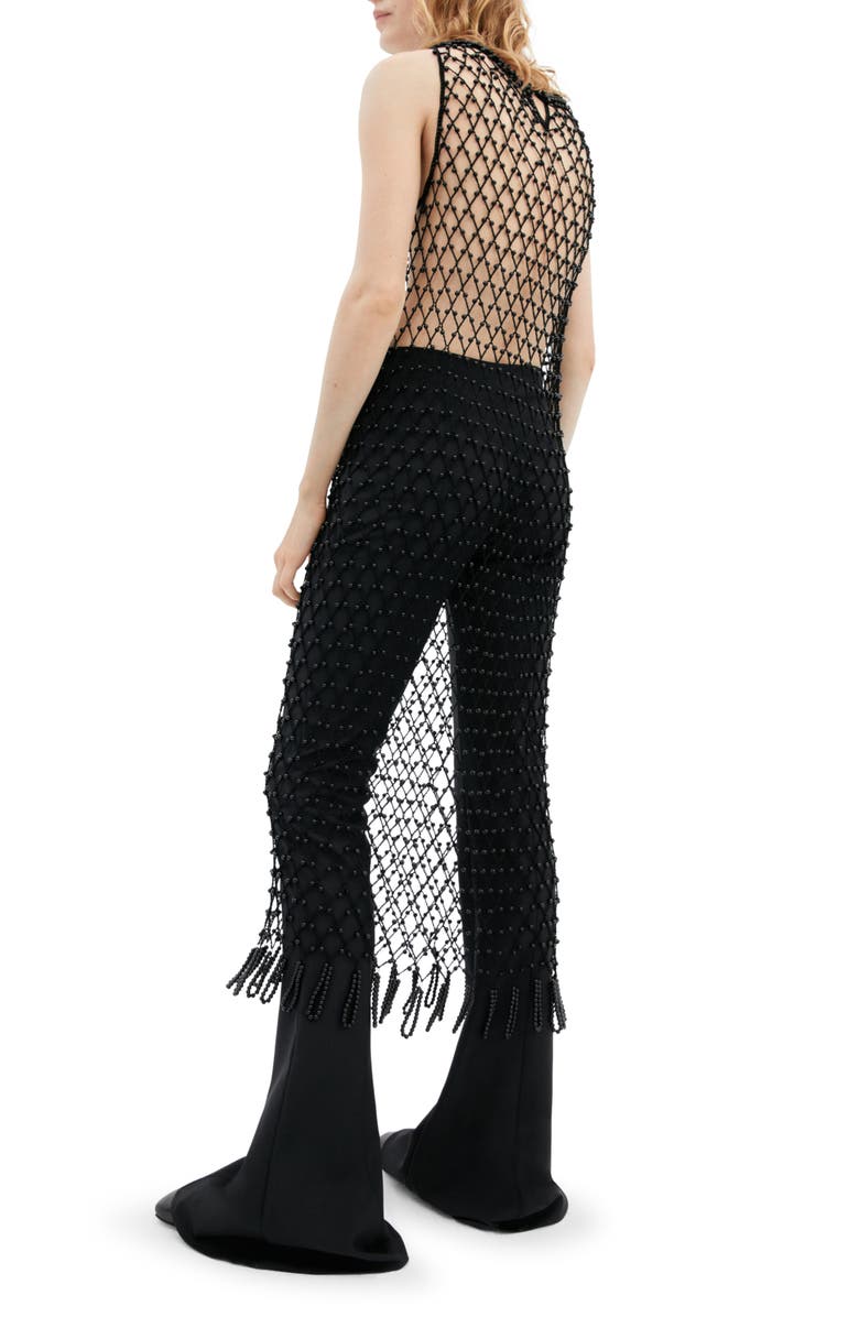 MANGO Beaded Handmade Sheer Crochet Midi Dress, Alternate, color,