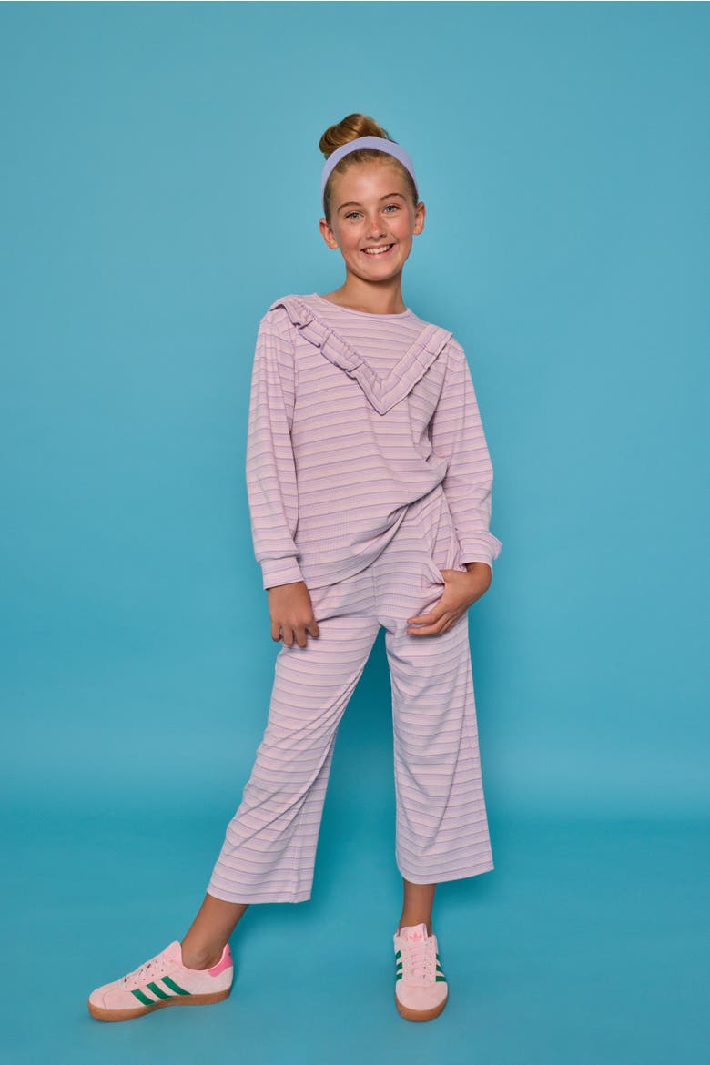 Kids' Aspen Tee, Alternate, color, Lavender Sparkle Stripe