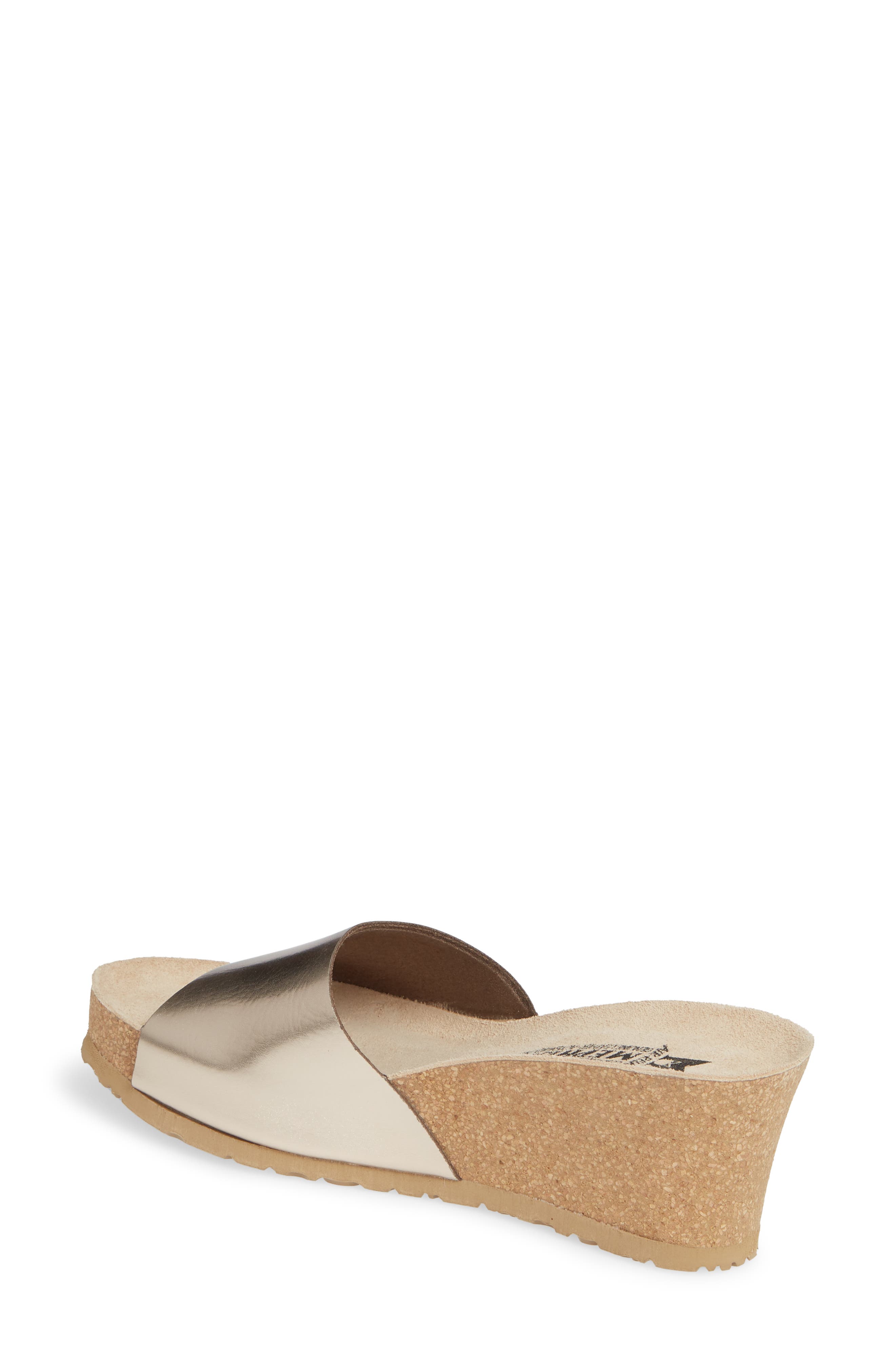 Lise Platform Wedge Sandal, Alternate, color, PLATINUM LEATHER