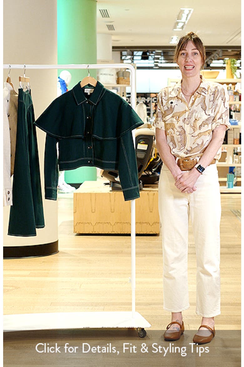 Clarke Ruffle Cape Cotton Twill Jacket video