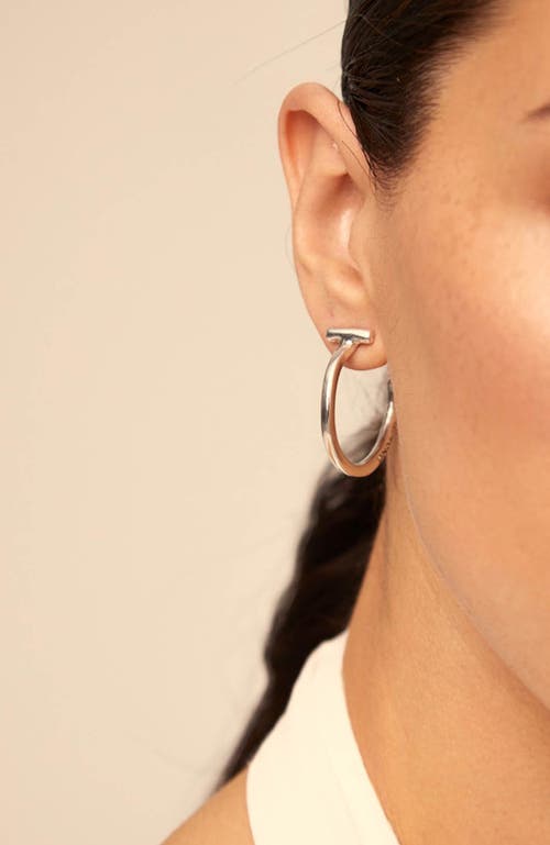 Unode50 Polished Round Earrings In Silver