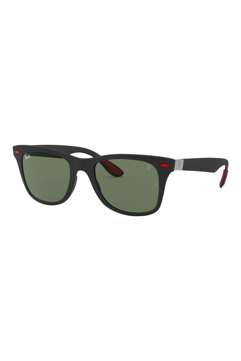 x Scuderia Ferrari 52mm Square Sunglasses, Alternate, color, MATTE BLACK