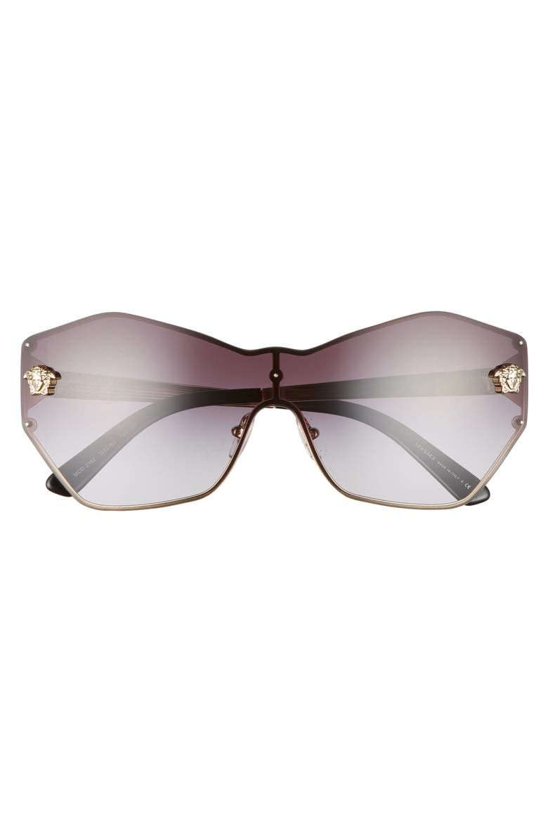 Gradient Shield Sunglasses, Alternate, color, GOLD GREY