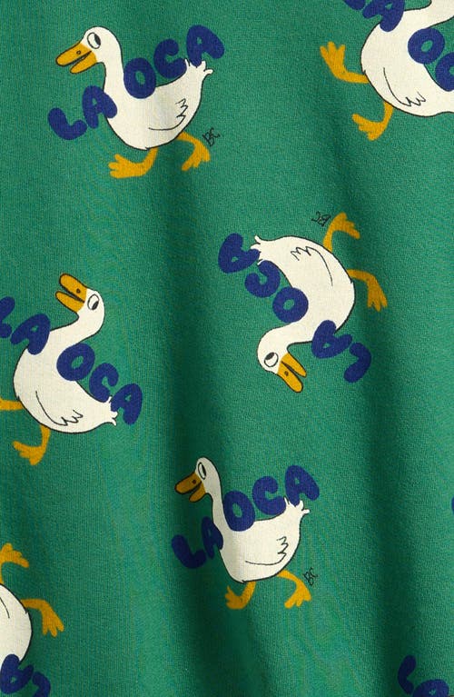 Bobo Choses Kids' La Oca Graphic Crewneck Sweatshirt In Green