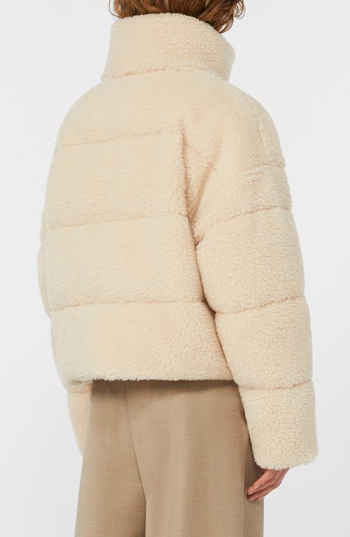 Weekend Max Mara Alfredo Quilted High Pile Fleece Jacket In Burgundy