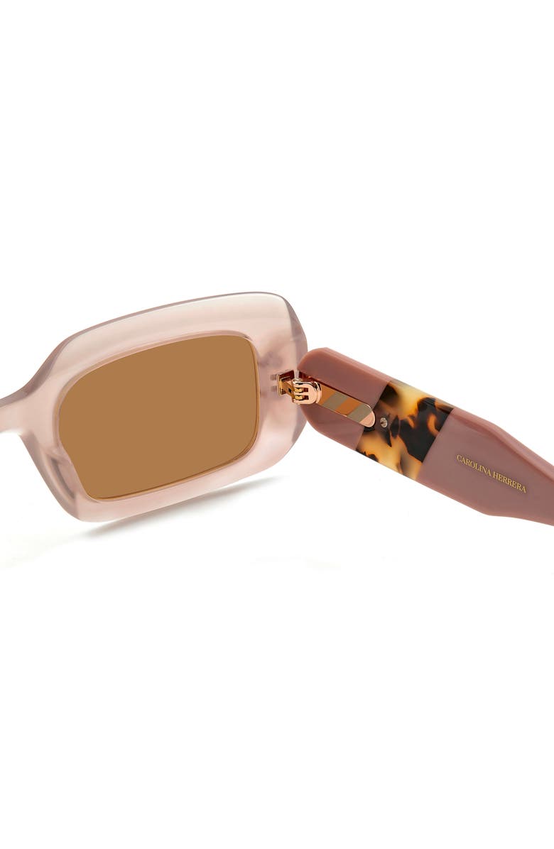 Carolina Herrera 50mm Rectangular Sunglasses, Alternate, color, Peach Havana