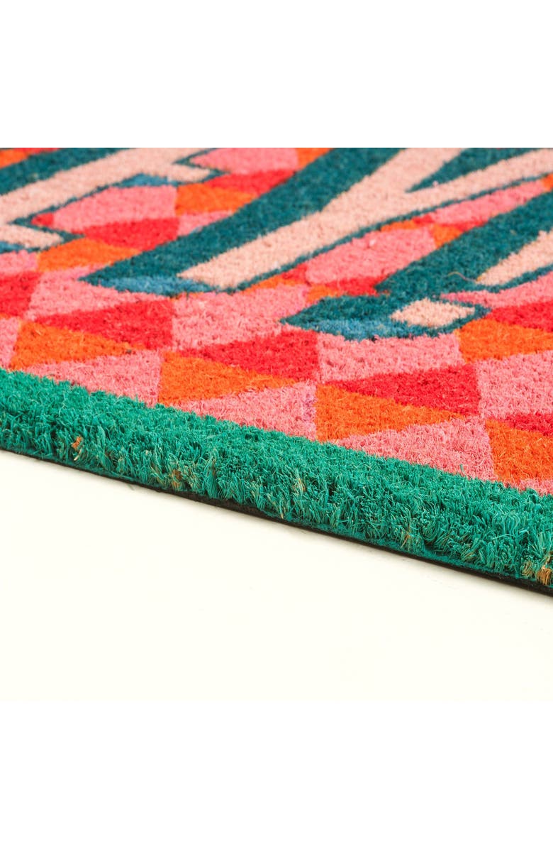 Zsa Zsa Zsu Kerala Hey Coir Doormat 18" x 30", Alternate, color, Pink