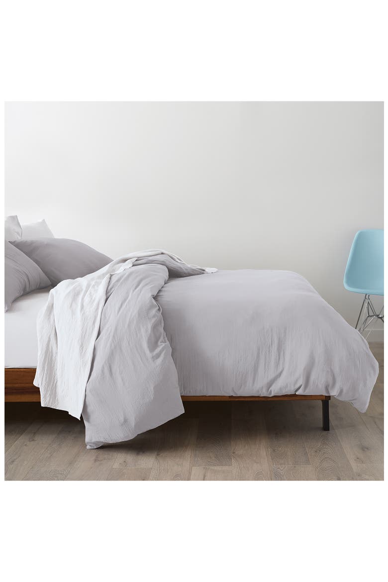 Triple Brushed Duvet Cover & Sham Set, Alternate, color, SILVER