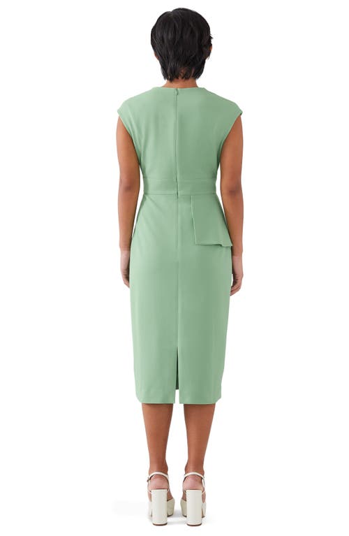 Lk Bennett Womens Gre-green Mia Peplum Stretch-woven Midi Dress In White