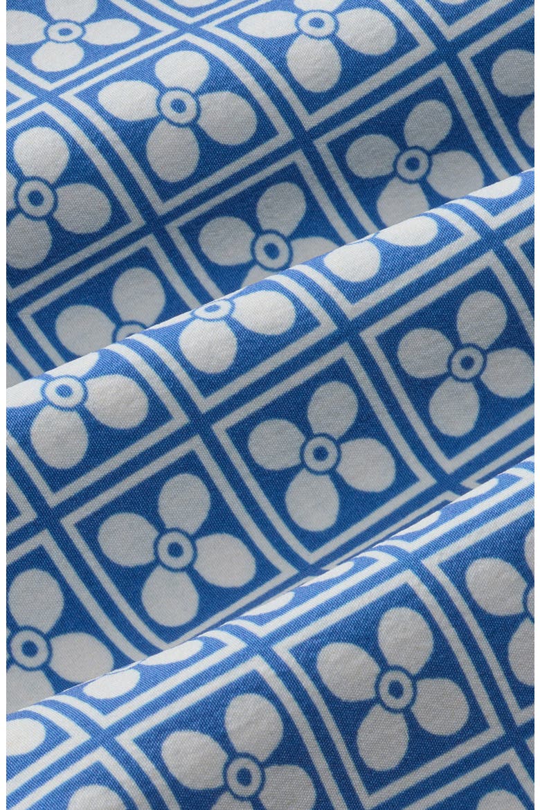 Swell Floral Tile Print Water Repellent Board Shorts, Alternate, color, BLUE FLOWER GEOMETRIC