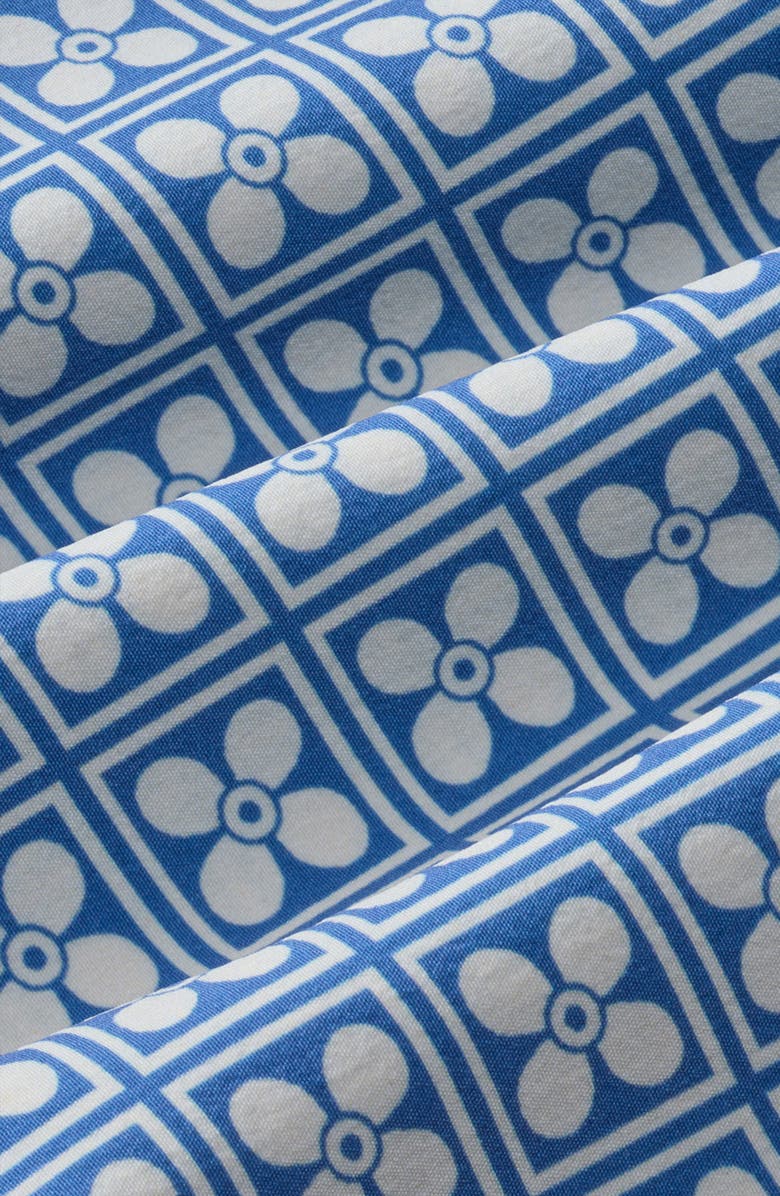 Fair Harbor Swell Floral Tile Print Water Repellent Board Shorts, Alternate, color, Blue Flower Geometric