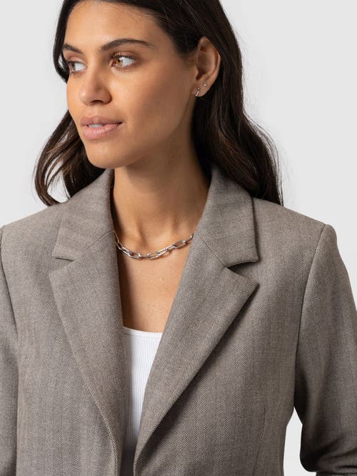 Saint + Sofia Astrid Cropped Blazer In Gray