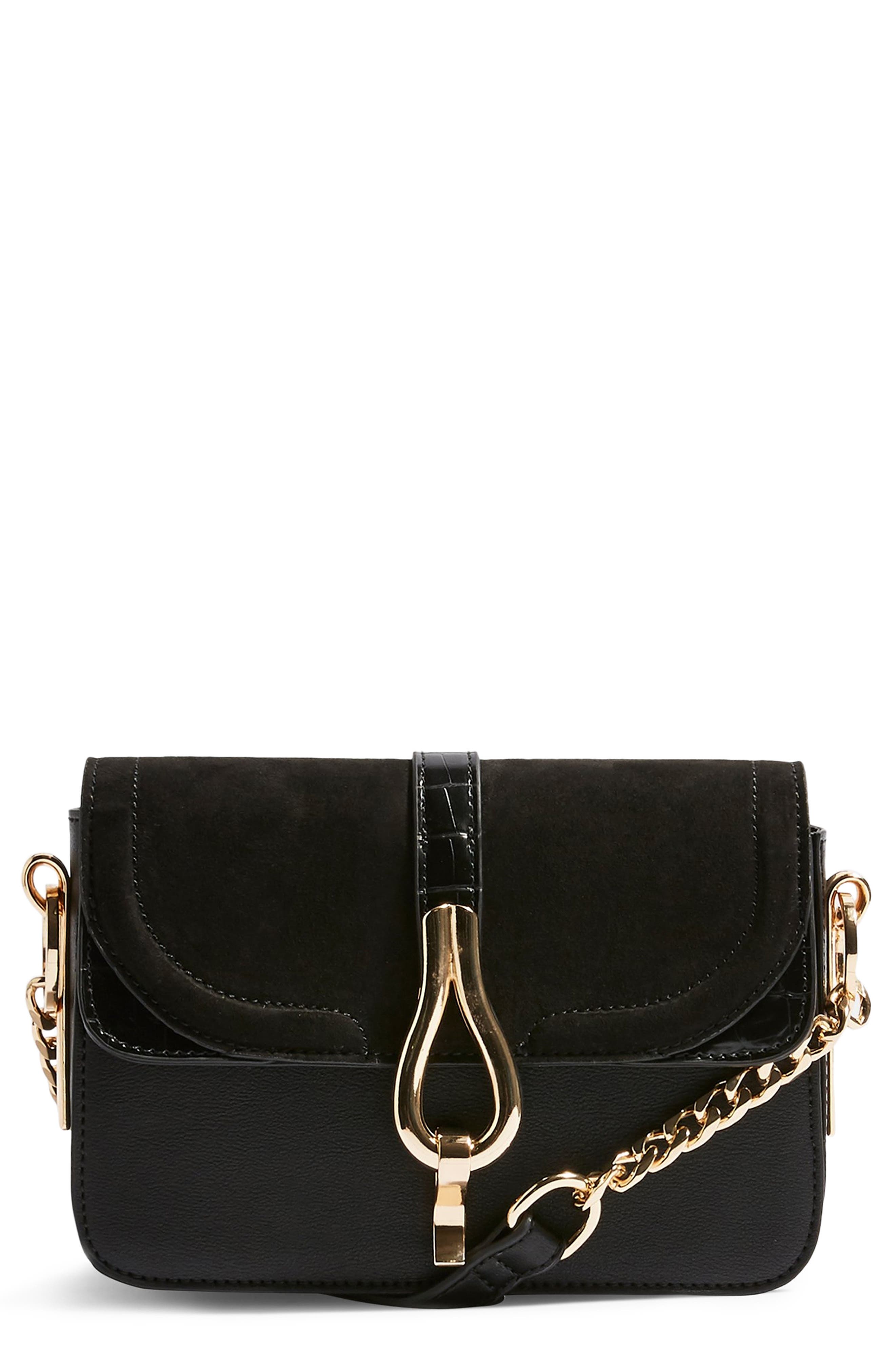 Topshop Capricorn Faux Leather Crossbody Handbag, Main, color, 