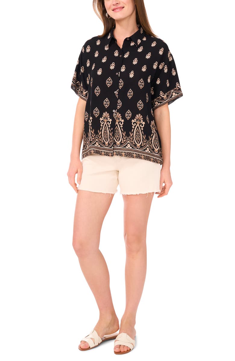 Vince Camuto Short Sleeve Button-Up Shirt, Alternate, color, 