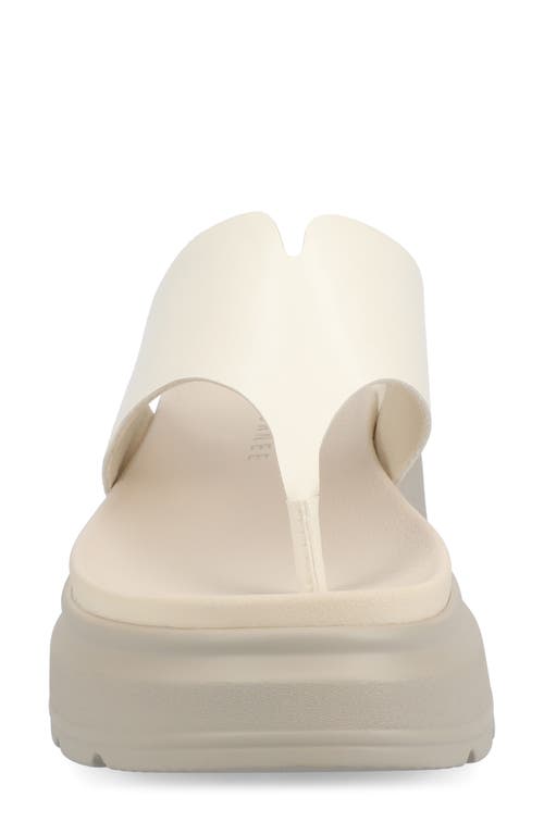 Journee Collection Carah Platform Wedge Sandal In White