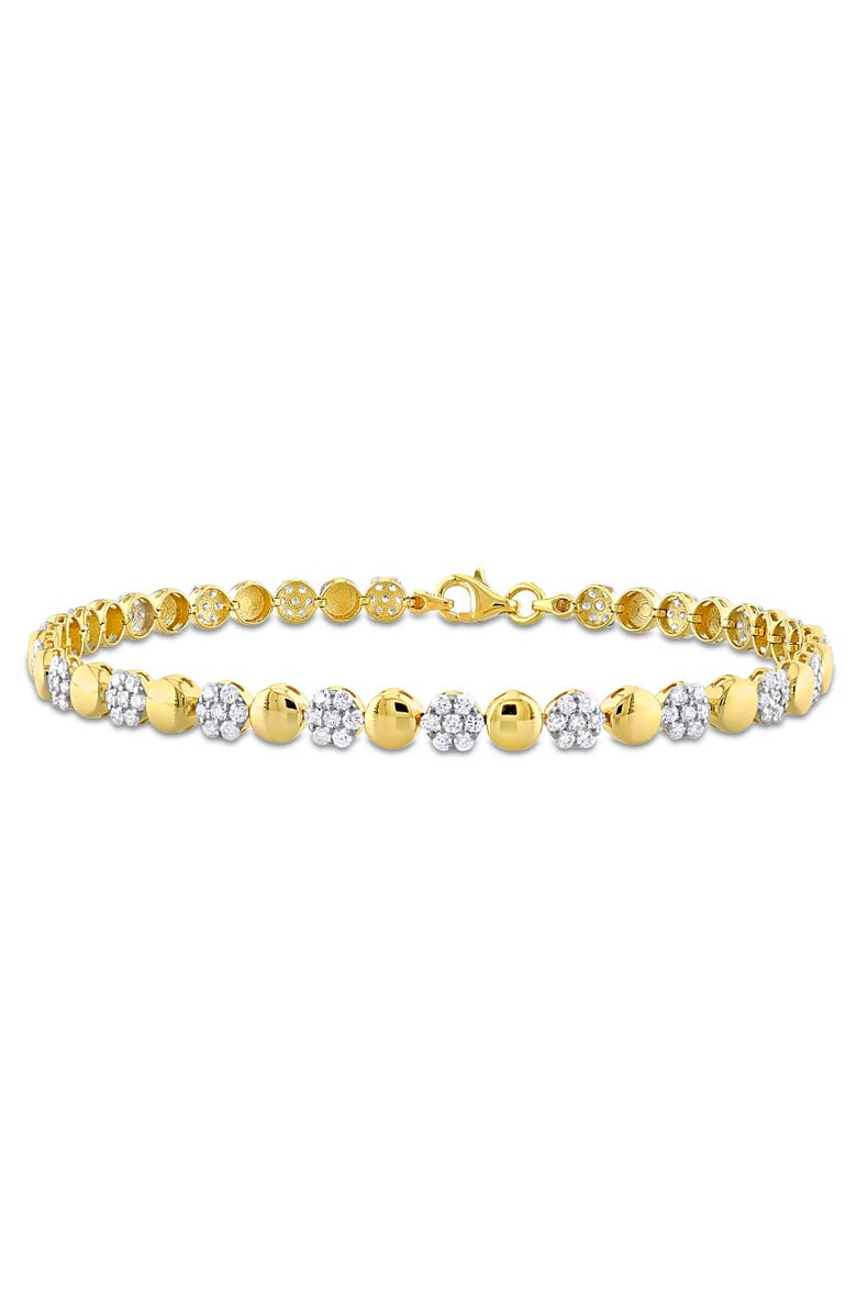 Julianna B. Diamond Circle Flower Tennis Bracelet 10k, Main, color, 10K Yellow Gold
