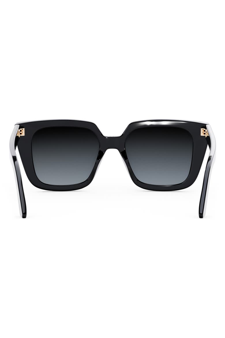 'DiorMidnight S1I 53mm Square Sunglasses, Alternate, color, SHINY BLACK / GRADIENT SMOKE