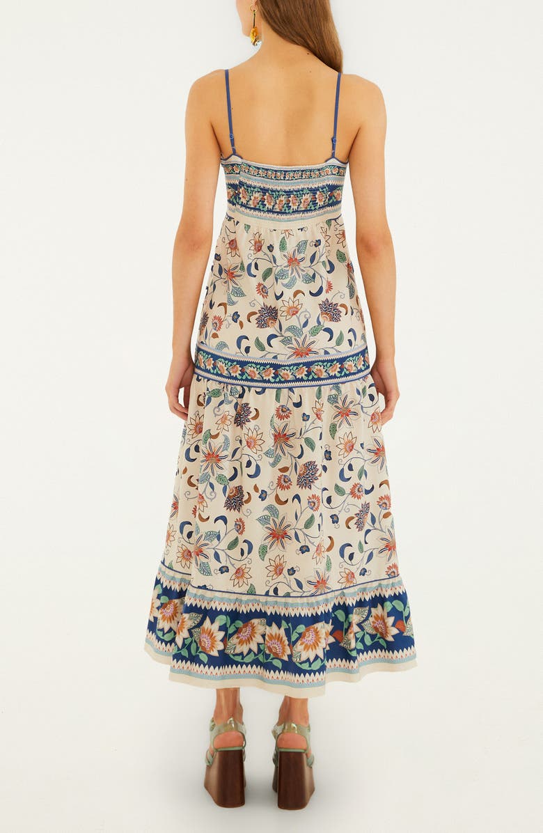 FARM Rio Delhi Floral Tapestry Print Sundress, Alternate, color, Ivory/ Blue/ Soft Pink