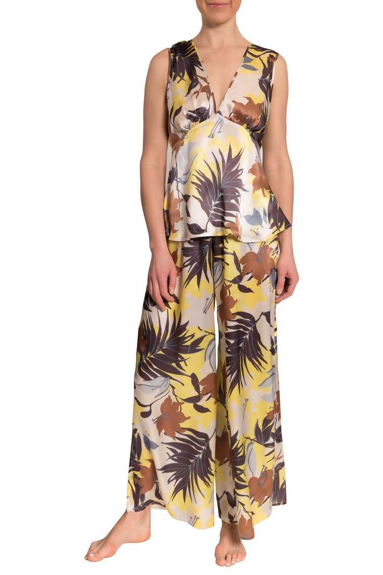 Ilsa Emily Satin Pajamas, Main, color, TROPICAL FOLIAGE