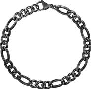 EFFY Men's Black Titanium Figaro Chain Bracelet