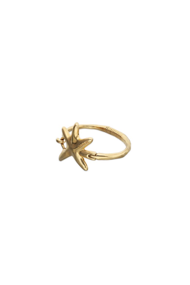 Gold-Tone Rigid Star Bangle Bracelet, Alternate, color, Gold