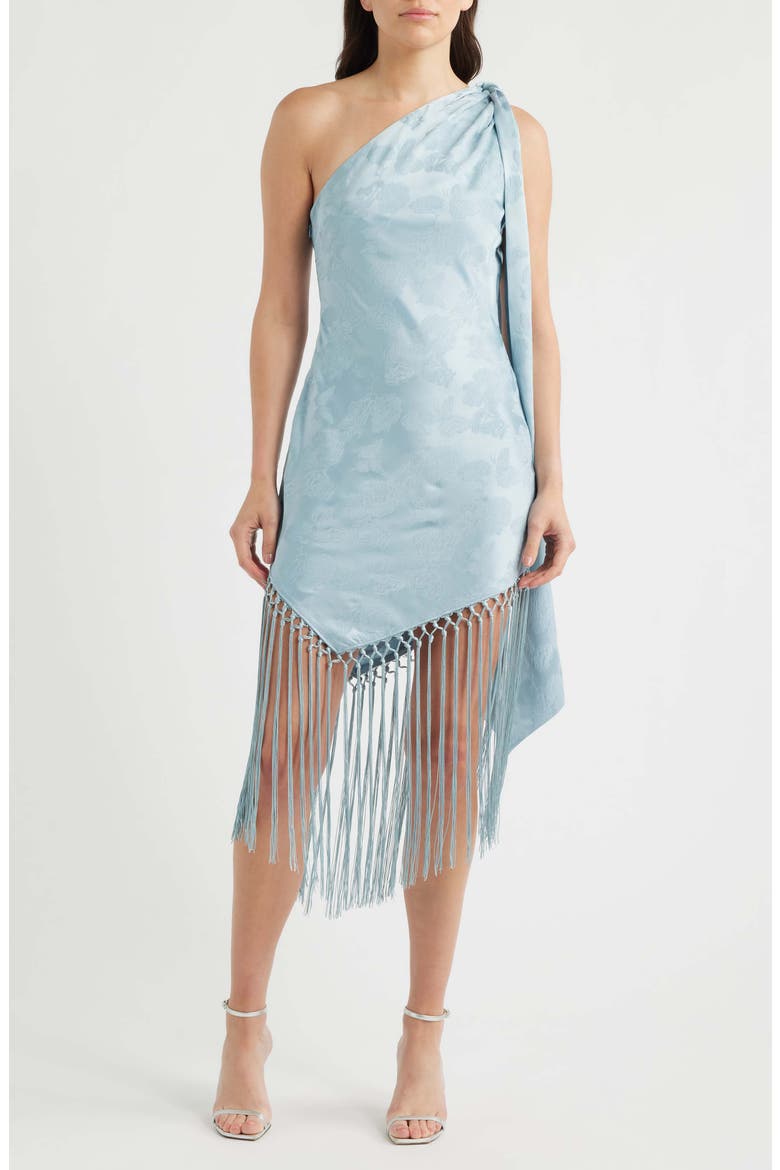 x m.g. style kate one shoulder sweetheart neckline fringe dress Austin Black One Shoulder Fringe Dress / S