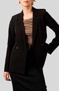 Blu Pepper Solid Double Breasted Blazer