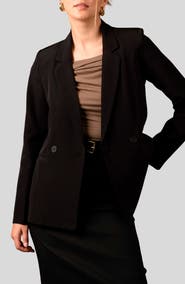 Blu Pepper Solid Double Breasted Blazer