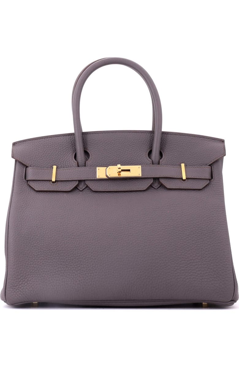 Pre-Owned Hermes Birkin Handbag Grey Togo with Gold Hardware 30, Main, color, Etain