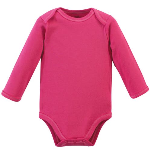 Touched By Nature Little Soft Organic Cotton Long-sleeve One-piece Essentials In Pink