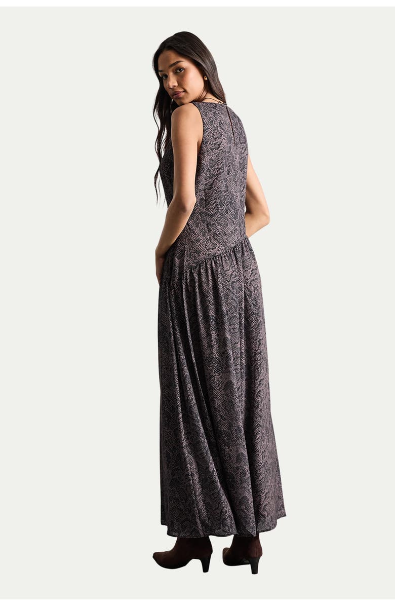 Warehouse Printed Chiffon Tiered Maxi Dress, Alternate, color, Brown