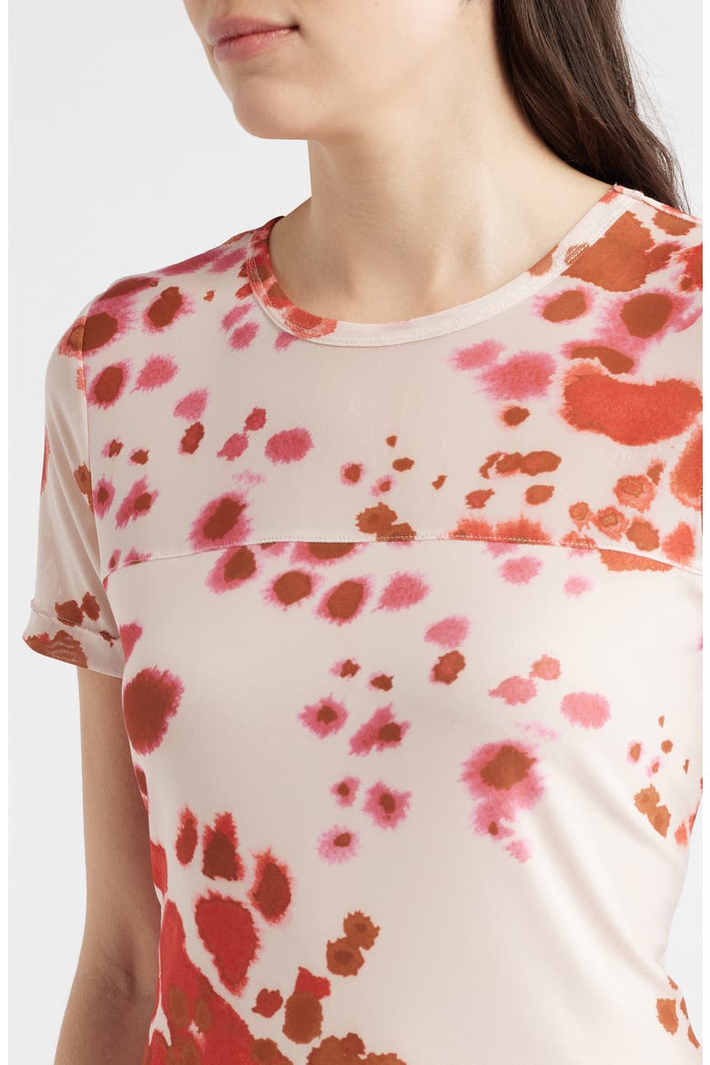 Floral Crewneck T-Shirt, Alternate, color, PINK/ RED
