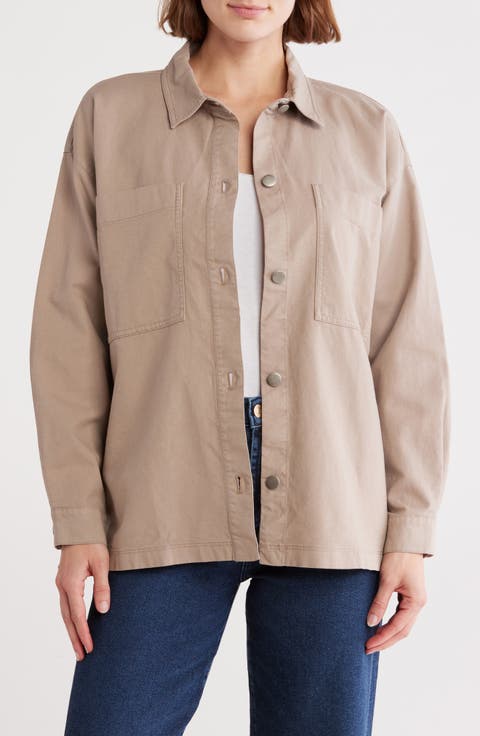 Classic Boxy Long Sleeve Button-Up Shirt