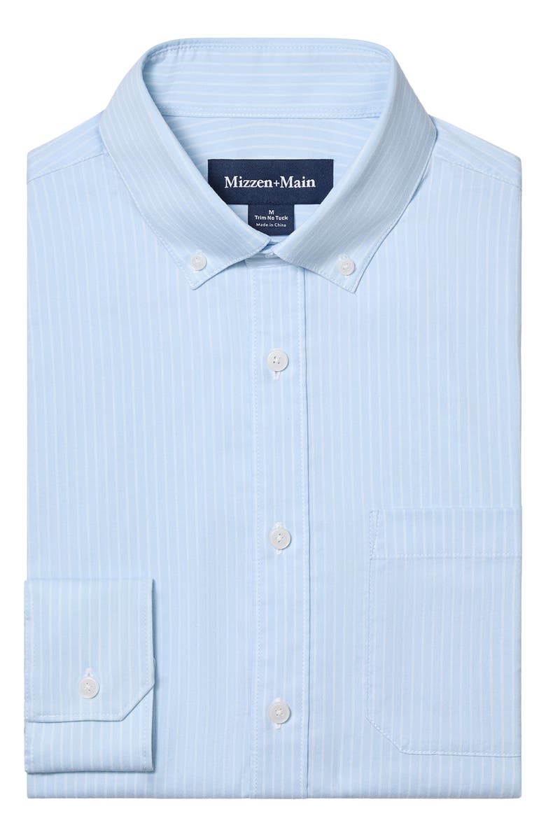 Mizzen+Main Kennedy Trim Fit Button-Down Shirt, Alternate, color, Cloud Blue Chalk Stripe