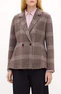 Theory Plaid Double Breasted Wool & Cashmere Coat