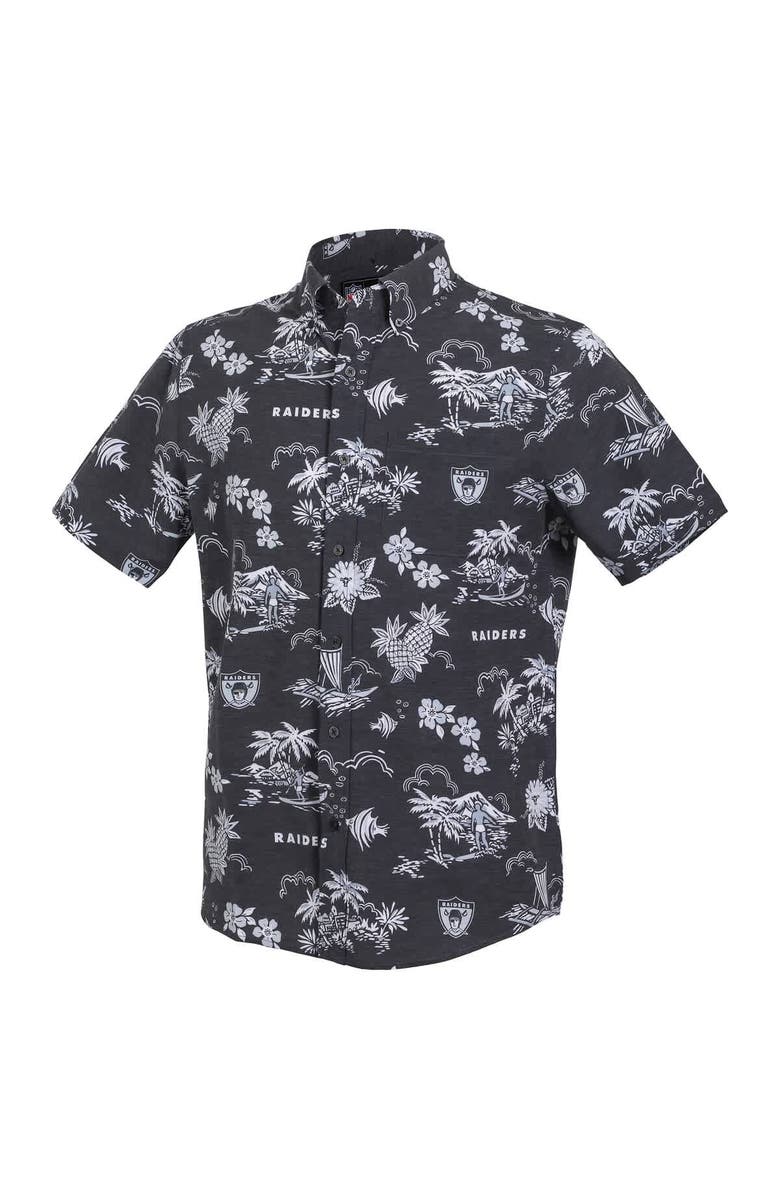 Reyn Spooner Men's Reyn Spooner Black Oakland Raiders Gridiron Classics Throwback Kekai Performance Button-Down Shirt, Alternate, color, Black