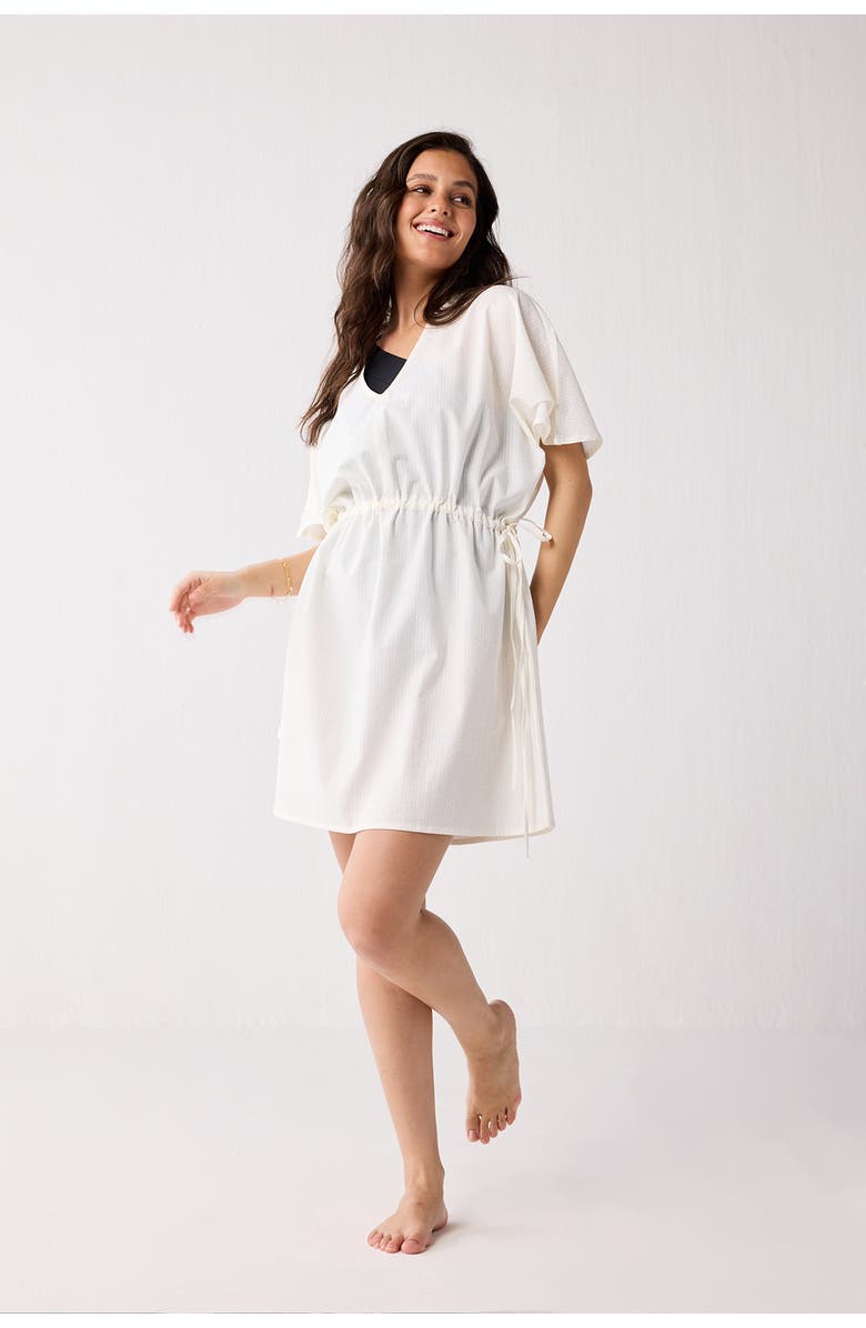 Reistor Kaftan-style Beach Cover-up with Side Ties, Alternate, color, Striped Horizon