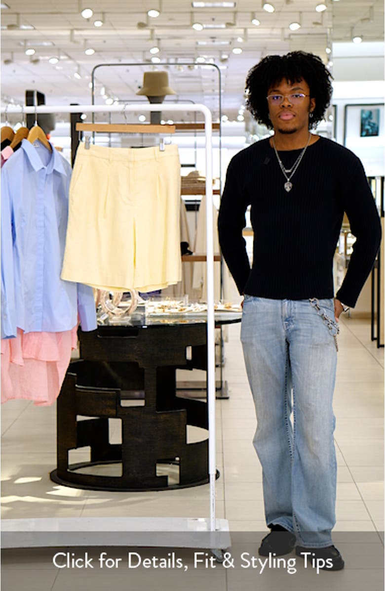 Tailored Shorts Linen Blend Bermuda Shorts, sales video thumbnail