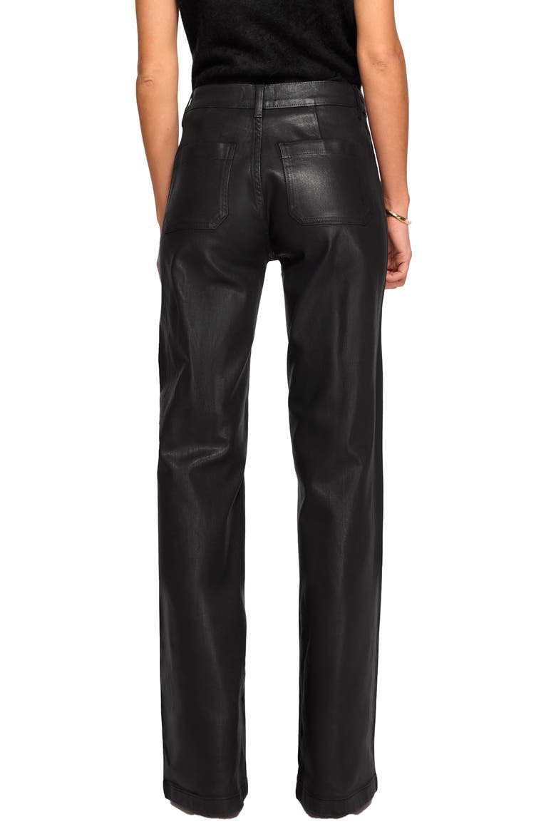 Cleo Coated Bootcut Jeans, Alternate, color, BLACK