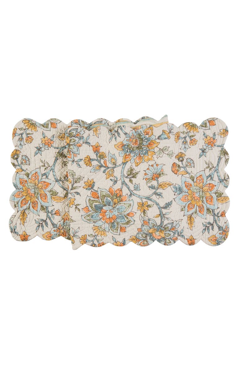 C&F Home Ainsley Floral Dining Table Runner, Main, color, Off-White
