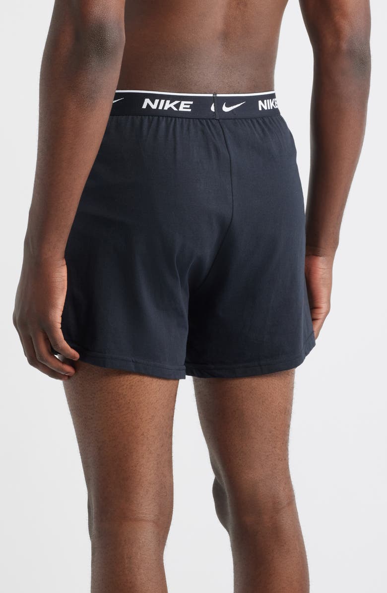 Nike 3-Pack Essential Stretch Cotton Knit Boxers, Alternate, color, Black Assorted