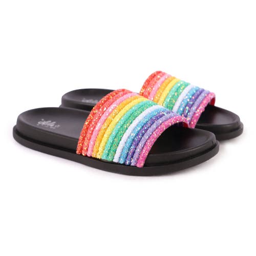 LOLA + THE BOYS LOLA + THE BOYS GLITTER RAINBOW SLIDES