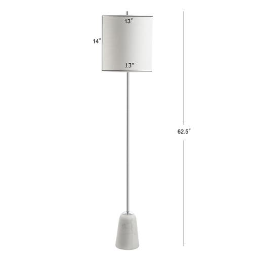 Jonathan Y Lincoln 62.5" Marble/metal Led Floor Lamp In Chrome