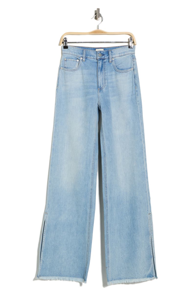 Alice + Olivia Weezy High Waist Full Length Jeans, Main, color, Gemma Light Blue